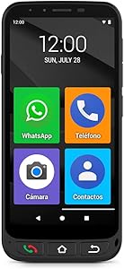 SPC Zeus 4G + Carcasa - Smartphone para Personas Mayores, Modo Fácil con Iconos Grandes, botón SOS, configuración remota, Botones físicos y Pantalla táctil 5,5”, Android 11 Go
